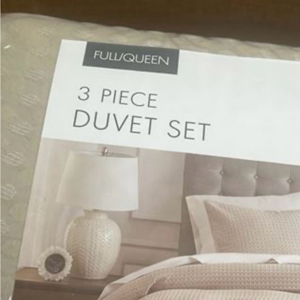 Chelsea Square Hanna Modern Boho Waffle Weave Textured Duvet Cover Set Queen - Picture 3 of 4